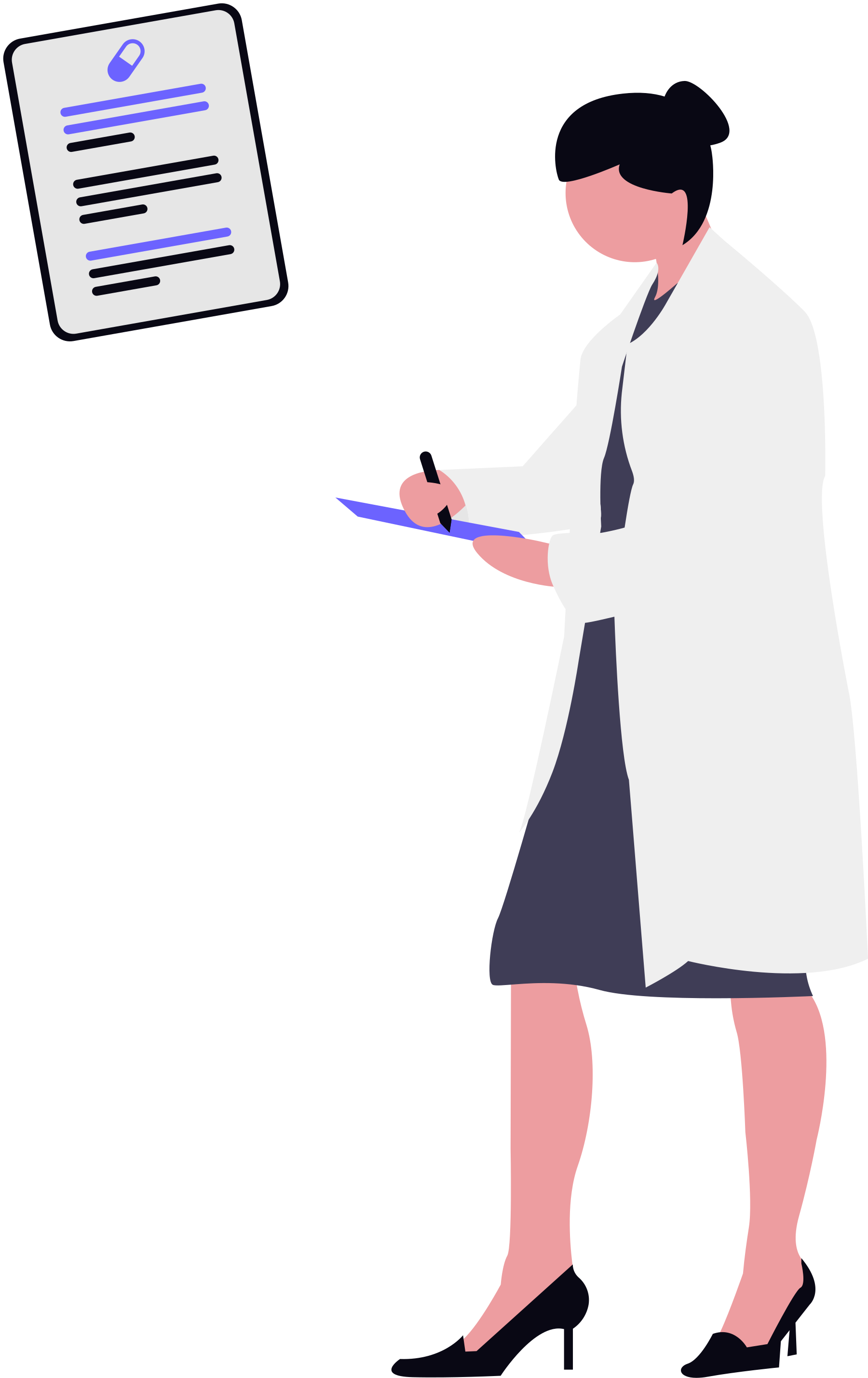 Illustration of a healthcare professional writing care instructions